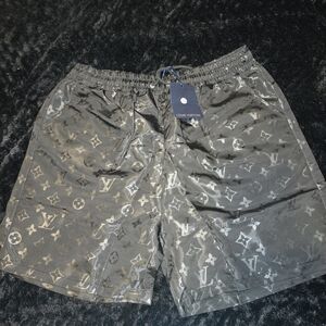 Louis Vuitton Black and Gray Monogram Gym Shorts